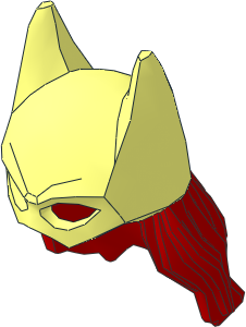 Minifig Headdress Batgirl with Red Hair Pattern