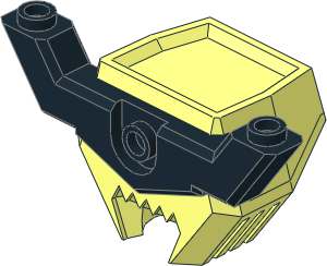 Minifig Helmet Large Square with Black Side Extensions Pattern