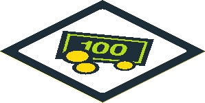 Sticker  2.3 x  2.3 with Bank Note and Coins