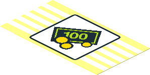 Sticker  1.9 x  3.5 with Bank Note and Coins on White/Transparent Stripes