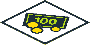 Sticker  3.5 x  3.5 with Bank Note and Coins