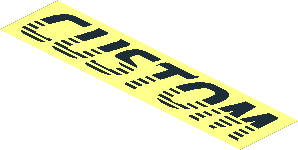 Sticker  1.9 x  7.9 with Black Striped "CUSTOM" on Transparent Background