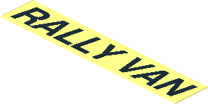 Sticker  1.1 x  5.9 with Black "RALLY VAN" on Transparent Background