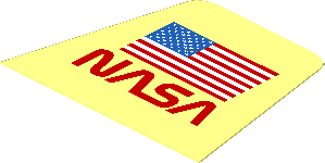 Sticker Minifig Torso with United States Flag and NASA Worm Logo