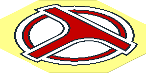 Sticker  3.5 x  3.9 Octagon with Airport Shuttle Logo