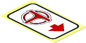 Sticker  1.1 x  1.9 with Monorail Station Direction Sign - Right