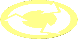 Sticker  2.3 x  2.3 Round with White Recycling Arrows on Transparent Background