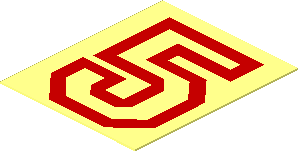 =Sticker  1.2 x  1 with Red Outline "5"