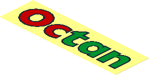 Sticker  1.7 x  5.9 with "Octan" on Transparent Background