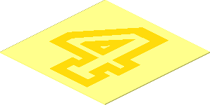 Sticker  1.5 x  1.5 with Yellow Outlined "4"