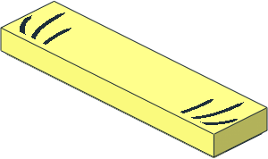 Tile  1 x  4 with Black Eyelashes Pattern