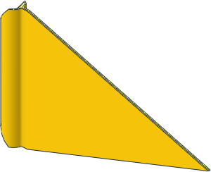 Sticker  1.4 x  5.3 Cutout Rhombus with Yellow Top (Formed)