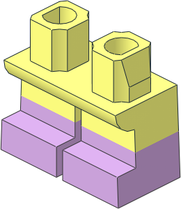 Minifig Hips and Legs Short with Lavender Half Leg and Feet Pattern