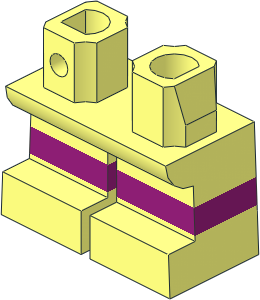 Minifig Hips and Legs Short with Magenta Horizontal Stripe Pattern