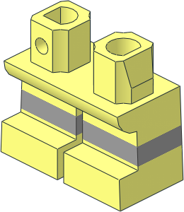 Minifig Hips and Legs Short with Light Bluish Grey Horizontal Stripe Pattern