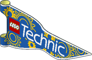 Sticker  3.1 x  17.2 with Yellow Gears on Blue Background and LEGO Technic Logo (Formed)