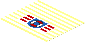 Sticker  2.8 x  3.4 with Nine White Horizontal Stripes and Coast Guard (1995) Logo