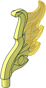 Flame  3.5L Rounded Wing Shaped with Bar 0.5L with Marbled Trans Yellow Pattern