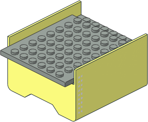 Boat Section Middle  6 x  8 x  3.333 with Light Grey Deck with White Double Dots Stickers on Both Sides