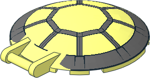 Dish  6 x  6 Inverted - No Studs with Handle with SW  8 Spoke Radial Cockpit Pattern