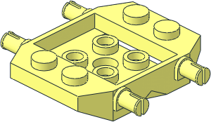 Car Base  4 x  4 x  0.667 with 4 Wheel Pins