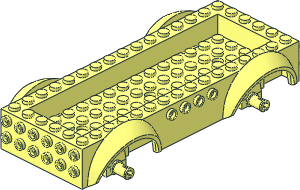 Car Base  6 x 16 x  2 with  4 x 14 Recessed Centre with Mudguards and Fixed Axle Blocks
