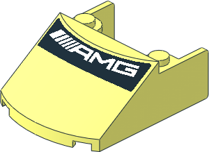 Windscreen  5 x  4 x  1.667 Curved with White "AMG" on Black Background Sticker