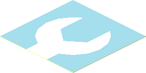 Sticker  1.9 x  1.9 with White Wrench on Light Blue Background