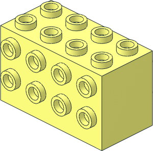 Brick  2 x  4 x  2 with Studs on Sides