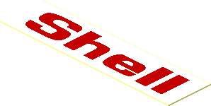 Sticker  0.5 x  2 with Red "Shell" on White Background