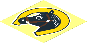 Sticker  3.5 x  3.5 with Horseshoe and Black Horse Head