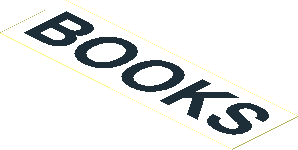 Sticker  1.1 x  3.9 with Black "BOOKS" on White Background