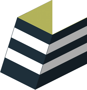 Sticker Funnel Black with White Stripes (Formed for Slope Brick 65 2 x 2 x 2)