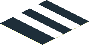 Sticker  2.2 x  2 Black with Two Horizontal White Stripes