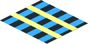 Sticker  1.8 x  2.0 with Three Rows of Black and Light Blue Squares