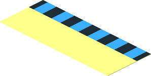 Sticker  1.2 x  3.0 with One Upper Row of Black and Light Blue Squares