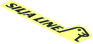 =Sticker  2.5 x  9.3 with Black "SILJA LINE" and Seal Logo