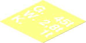 Sticker  1.9 x  1.9 with "G. 45t" Locomotive Weight Informations