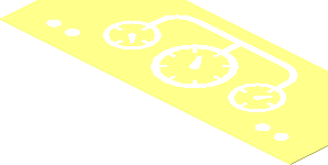 Sticker  1.5 x  3.9 with Three White Round Gauges and Four White Circles