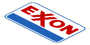 Sticker  3.5 x  5.9 with Exxon Logo