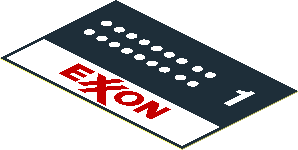 Sticker  1.9 x  2.9 with Exxon Gas Pumps Number 1