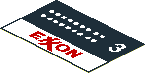 Sticker  1.9 x  2.9 with Exxon Gas Pumps Number 3