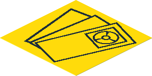 Sticker  1.9 x  1.9 with Tickets on Yellow Background