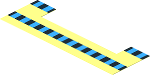 Sticker  2.0 x  6.0 with 2 Rows of Black and Light Blue Squares