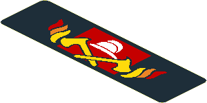 Sticker  2 x  7 with Fire Station Logo and Rounded Corners