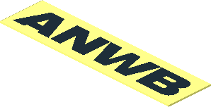 Sticker  0.4 x  1.6 with Black "ANWB" on Transparent Background