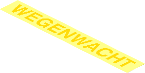 Sticker  1.1 x  7.9 with Yellow "WEGENWACHT" on Transparent Background