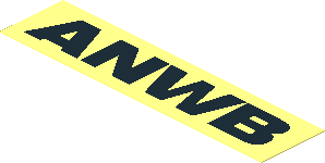 Sticker  0.7 x  2.9 with Black "ANWB" on Transparent Background