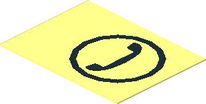 Sticker  0.9 x  1.2 with Black Telephone Receiver in Circle on Transparent Background