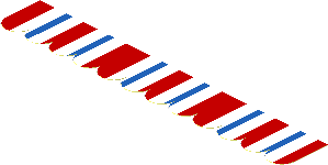 Sticker  1.2 x 7.5 with White/Red/Blue Stripes